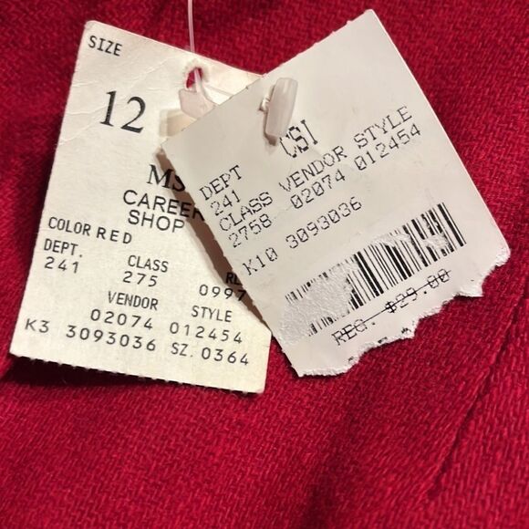 VINTAGE 90s maggie lawrence red wool skirt size 12 - Picture 7 of 10